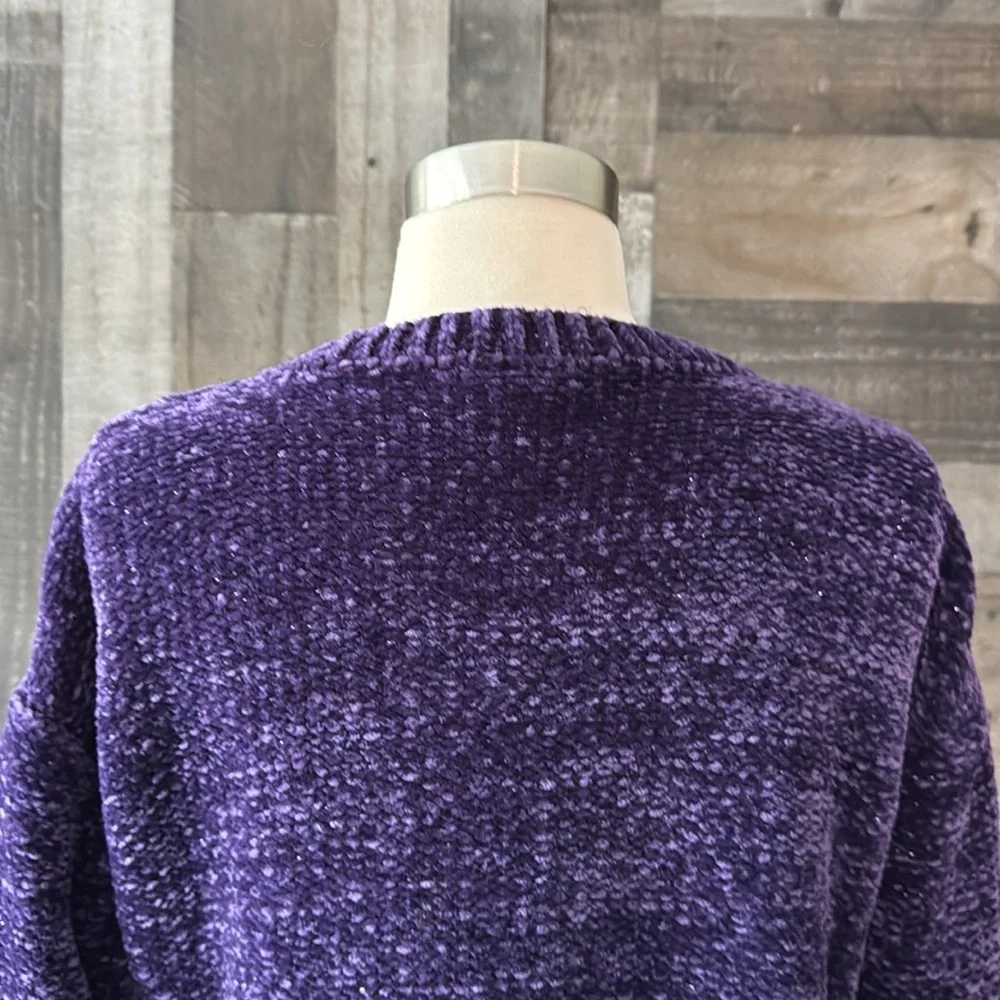 The Children’s Place purple sweater girls size 16 sparkly fleece girlhoodcore